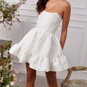 V. Chapman Ginny Corset Mini Dress White